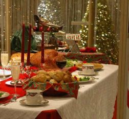Christmas meal setting